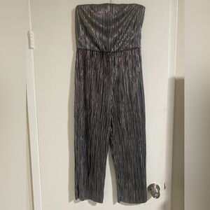 NEW- Wild fable Metallic Charcoal Pleated Jumpsuit Romper